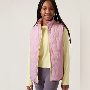 NWT Athleta Girl Reversible So Tasty Sherpa Vest XL/14.